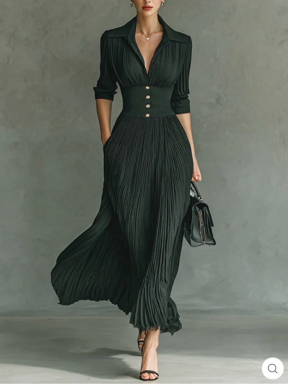 Erica Chic Fitted Waist Maxi Dress with Corset Waist